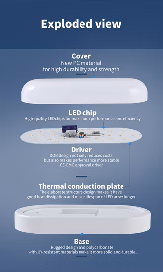 屋内バルクヘッドランプ壁掛け 12W 楕円形/丸形 LED モイスチャー